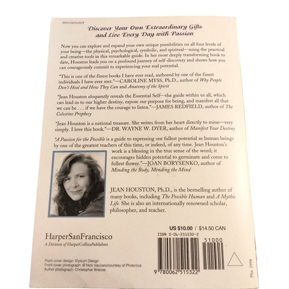 A Passion for the Possible Jean Houston Self Help book Paperback Book - Picture 4 of 4